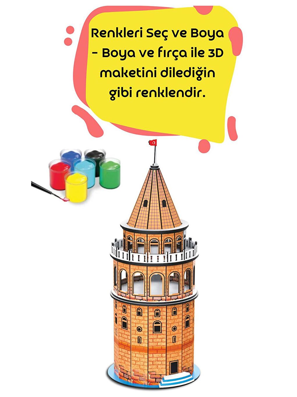 Oyuncak Galata Kulesi 3D Ahsap Puzzle - Standart Standart-2