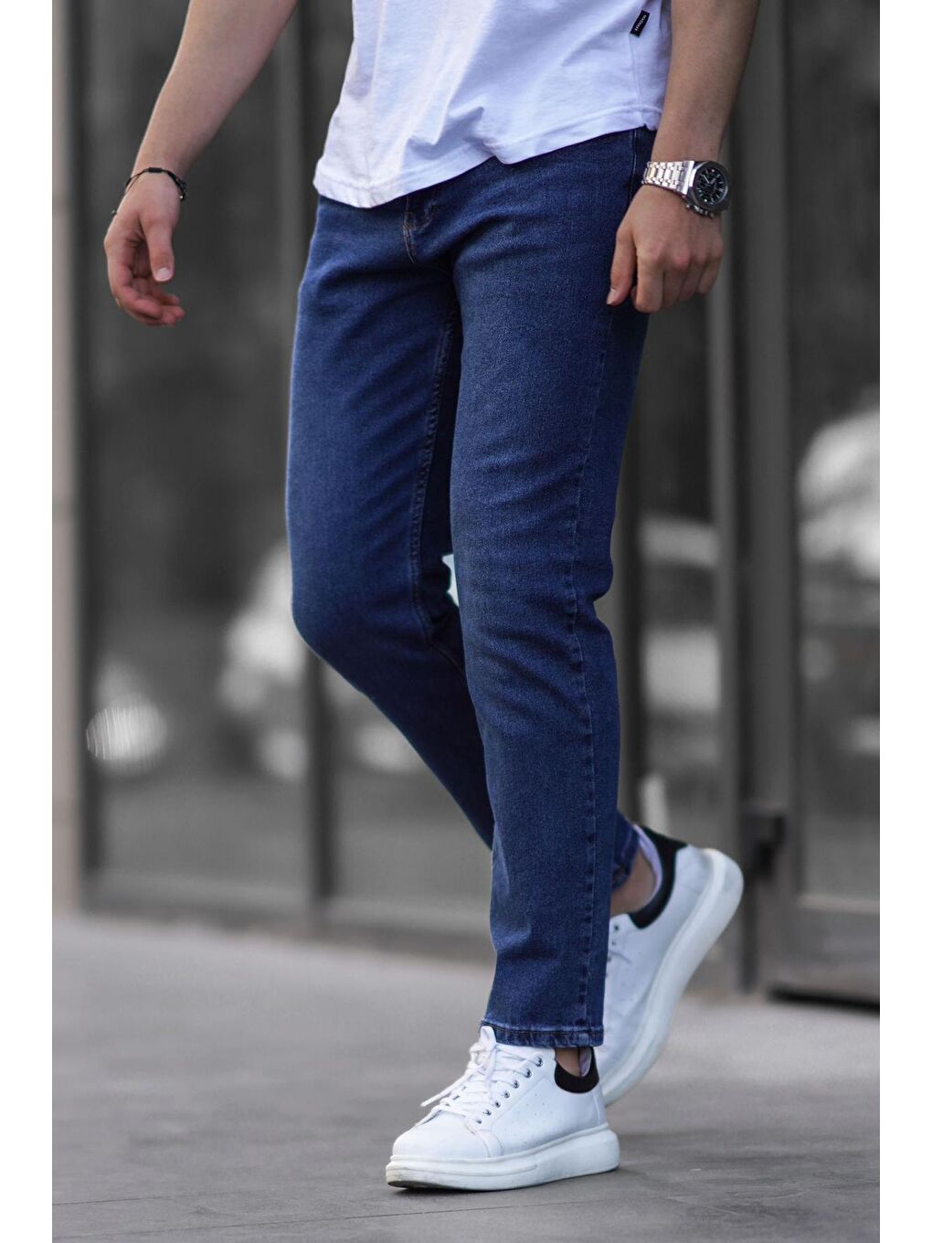 Madmext Mavi Straight Fit Erkek  Jeans Pantolon 685 - 1