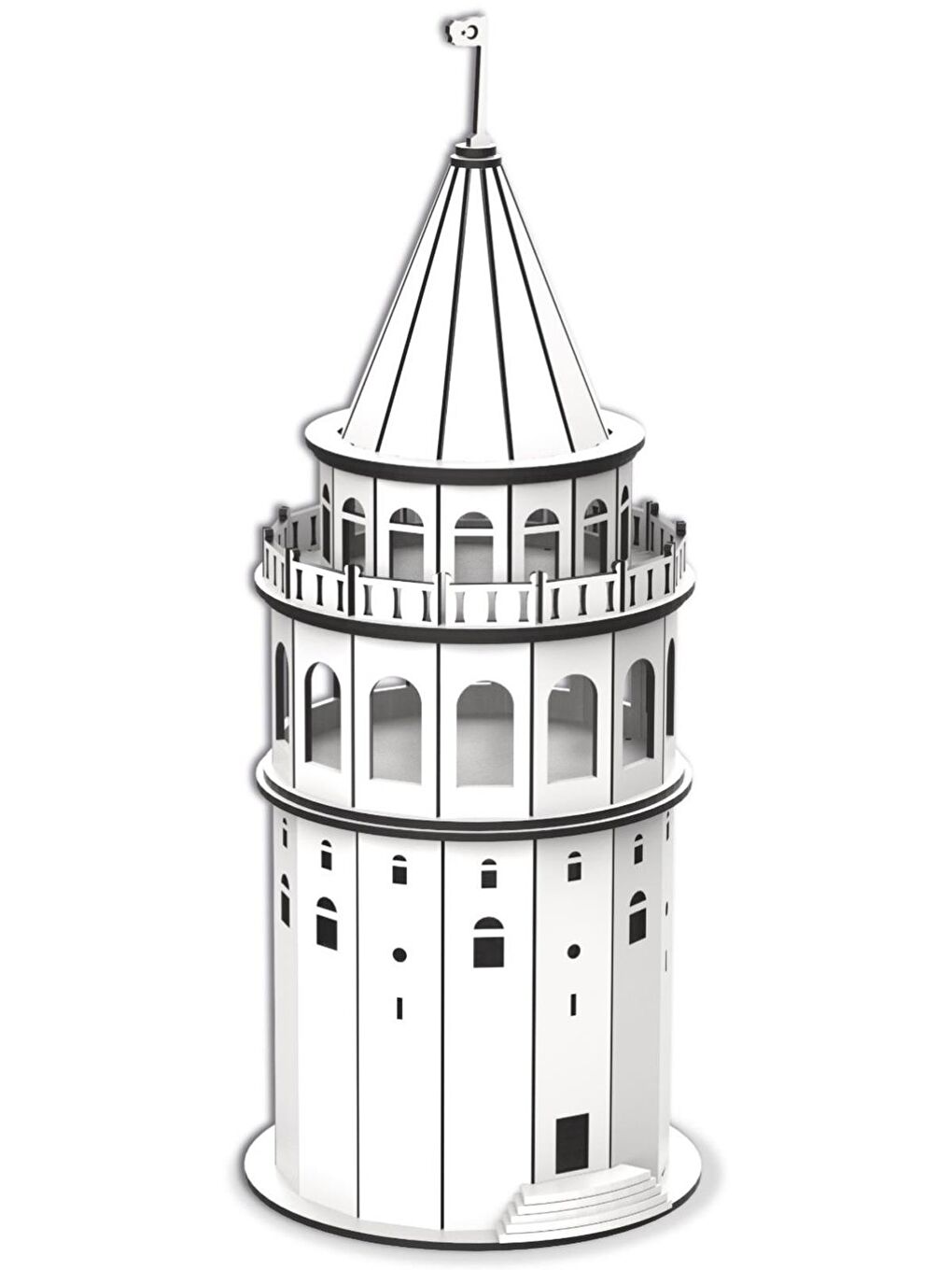 Oyuncak Galata Kulesi 3D Ahsap Puzzle - Standart Standart-4