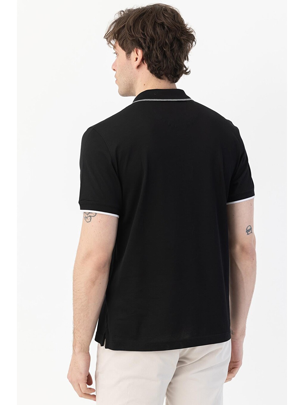 Giotelli Siyah Slim Fit %100 Pamuk Polo Yaka Tişört-1