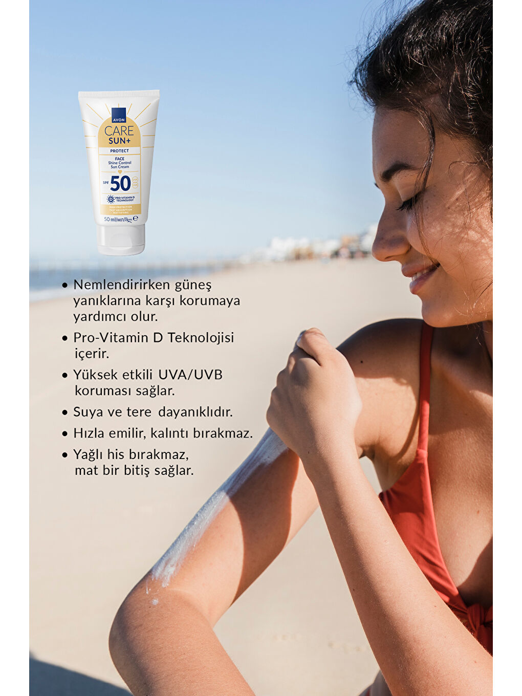 SUN+ PROTECT Yüz İçin Parlaklık Kontrolü Güneş Kremi SPF50 50 Ml. İkili Paket-2