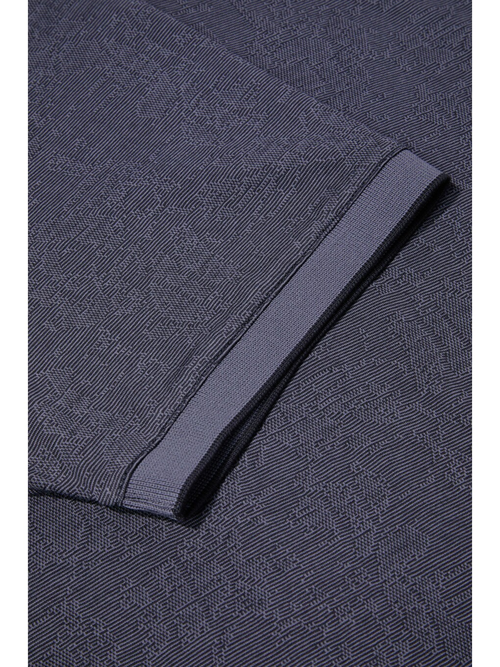Gri Düğmeli Polo Yaka Desenli Erkek Tişört Füme-3