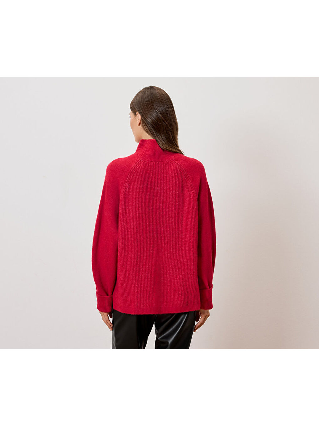 Kadın Kazak, Dik Yaka, Kırmızı-1