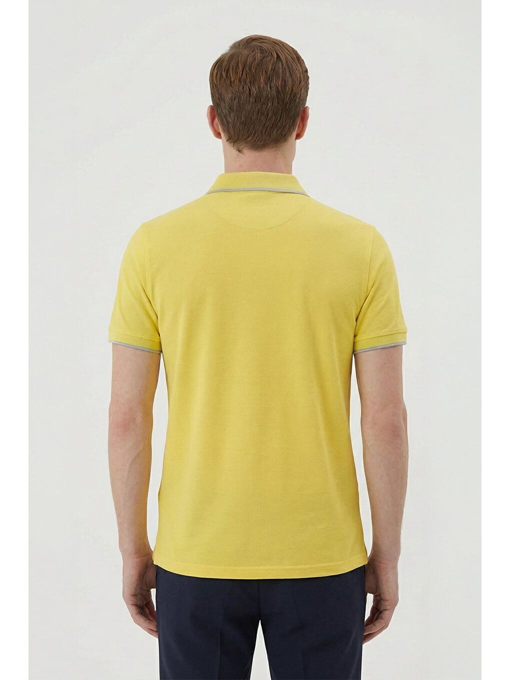 Giotelli Sarı Slim Fit %100 Pamuk Düğmeli Polo Yaka Erkek Tişört-2