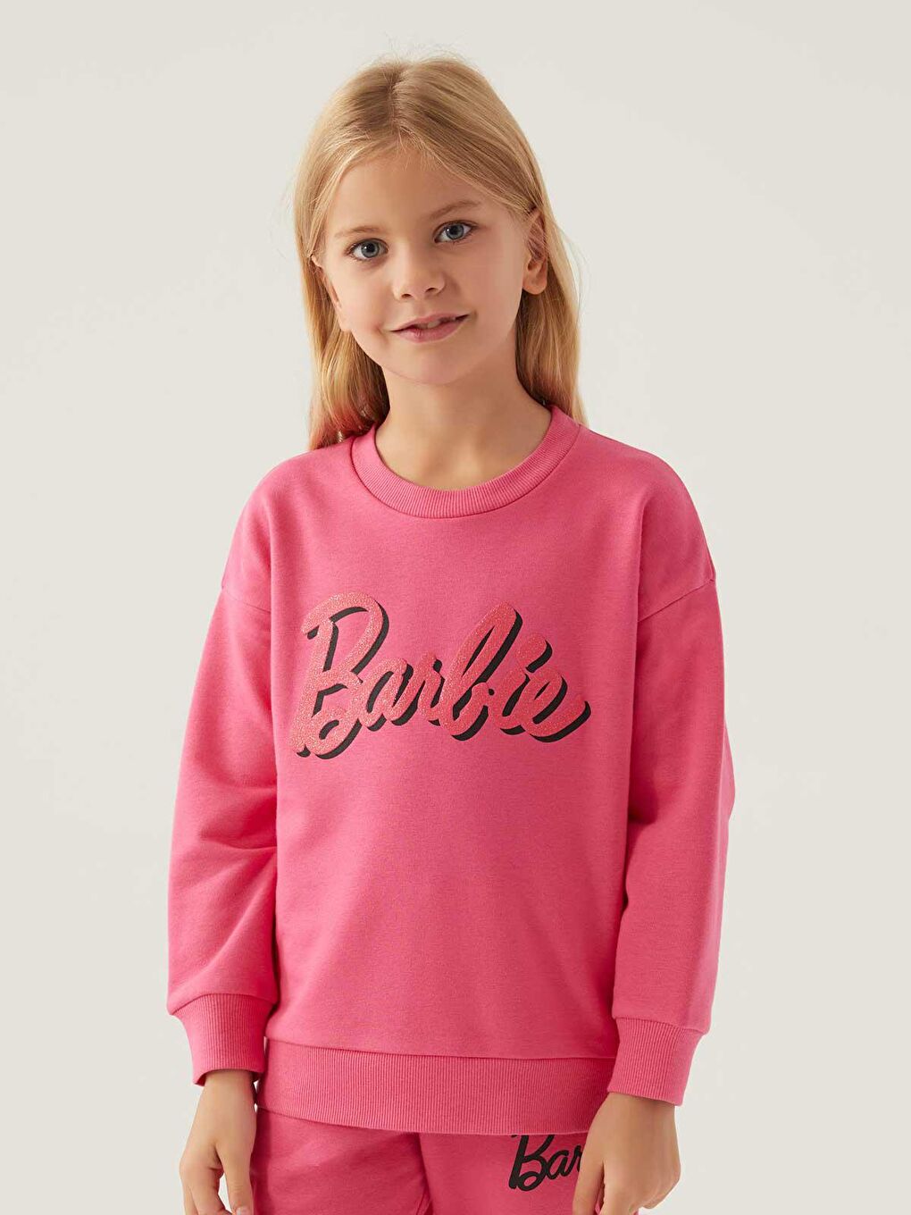 Civil Açık Fuşya Barbie Kız Çocuk Sweatshirt 3-7 Yaş Açık Fuşya