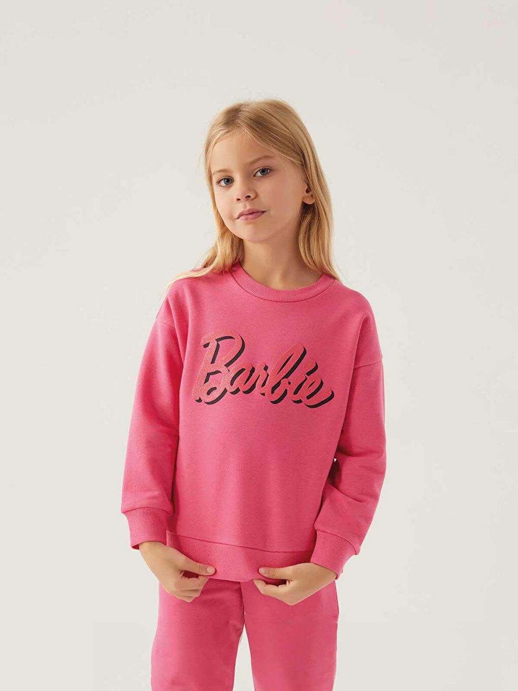 Civil Açık Fuşya Barbie Kız Çocuk Sweatshirt 3-7 Yaş Açık Fuşya - 1