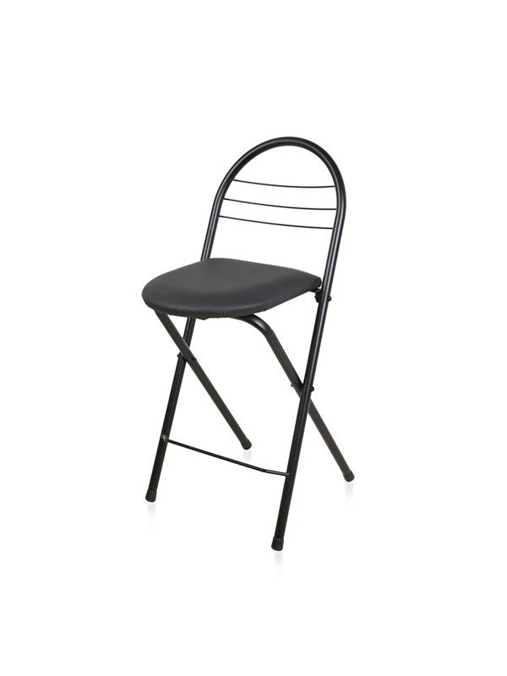 Döşemeli Katlanır Sandalye - Siyah - 79x44x35 cm-2
