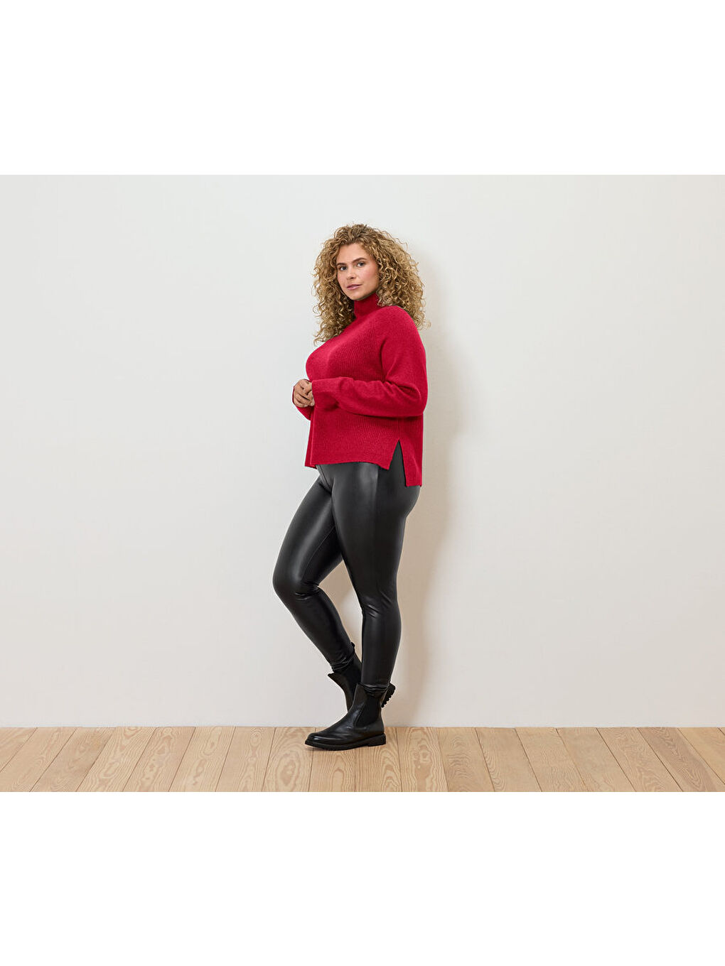 Kadın Kazak, Dik Yaka, Kırmızı-5