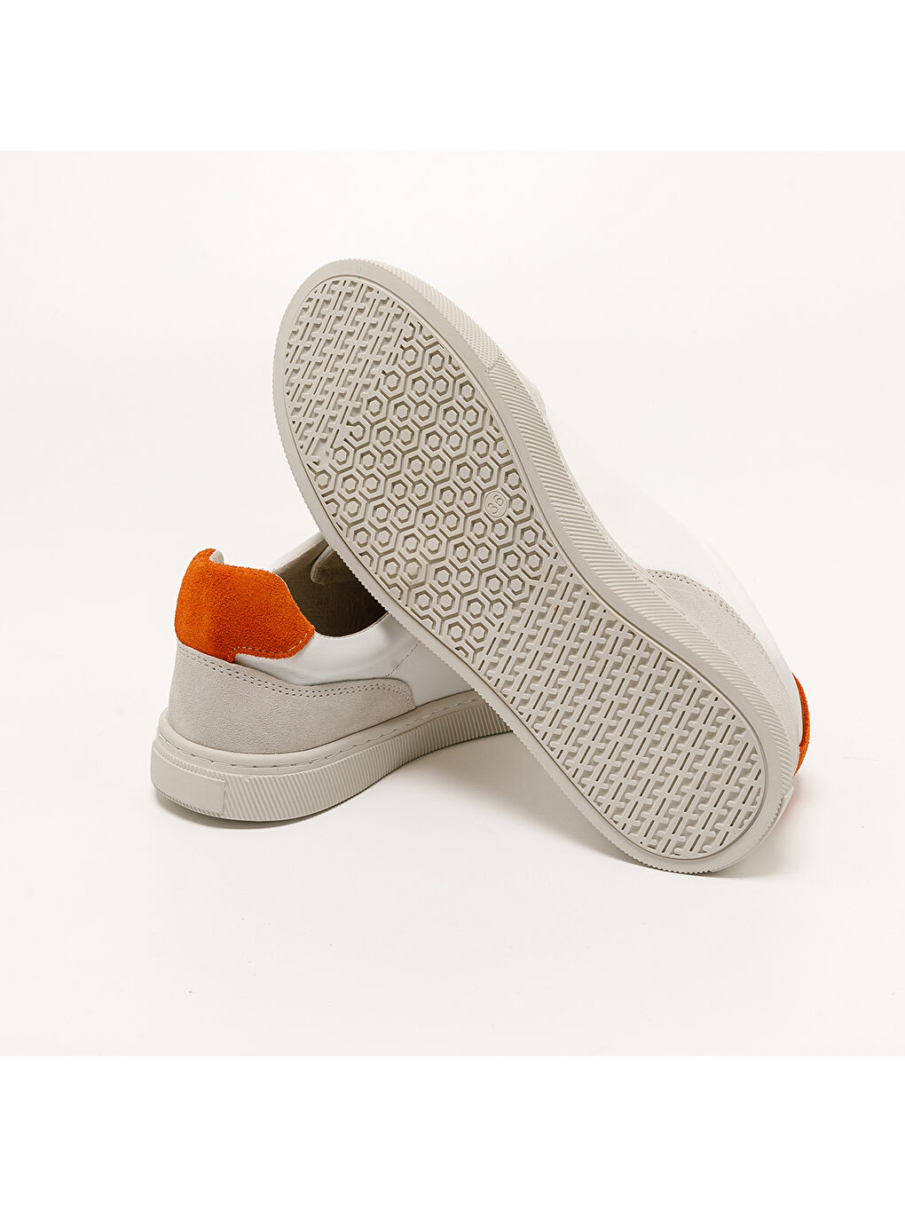 Kadın Sneaker ( Günlük) RC-25Y-006-M44 Beyaz Cilt-Oranj Süet-5