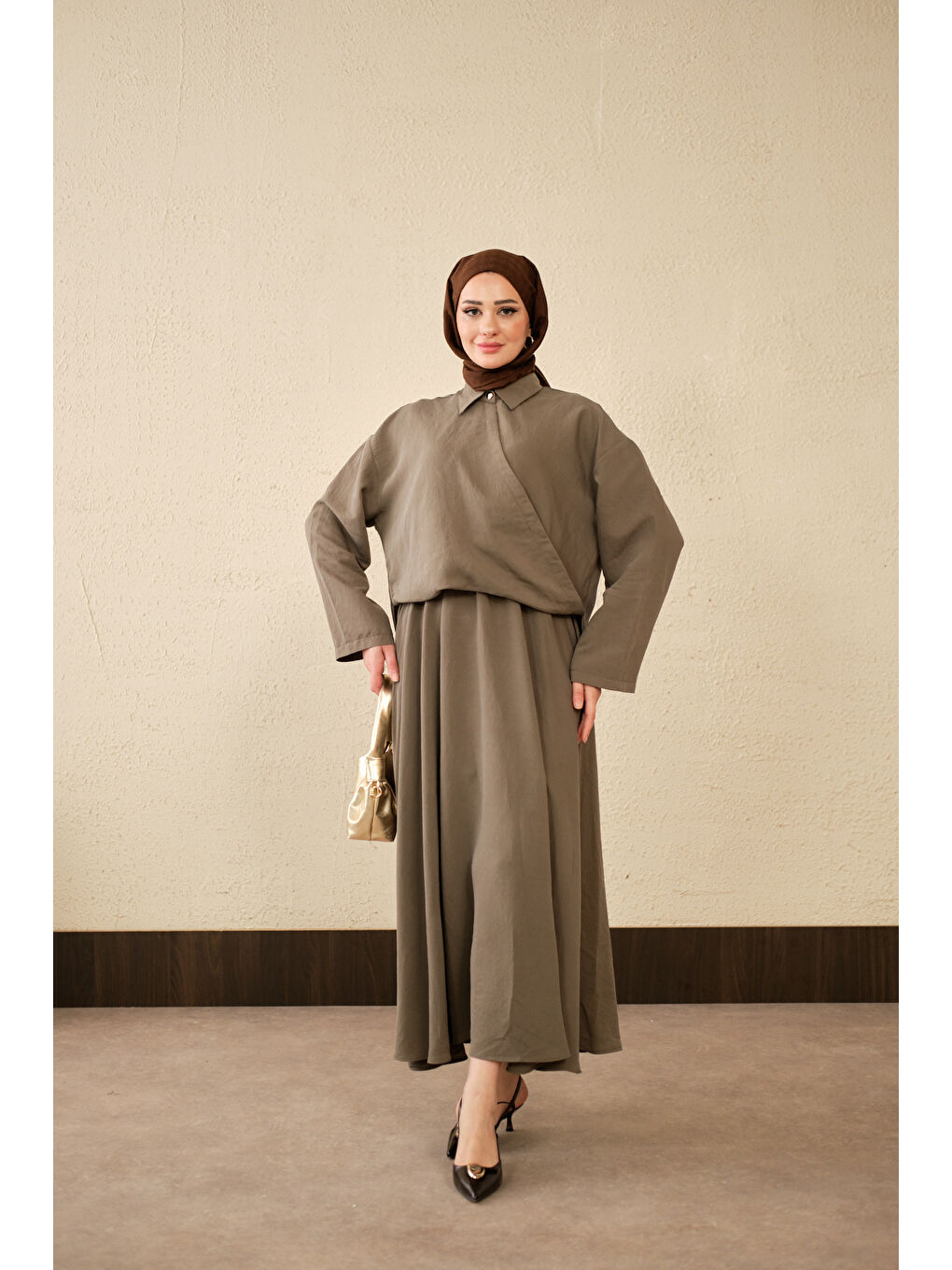Kadın Breeze Gömlekli Elbise Haki Yeşil-4