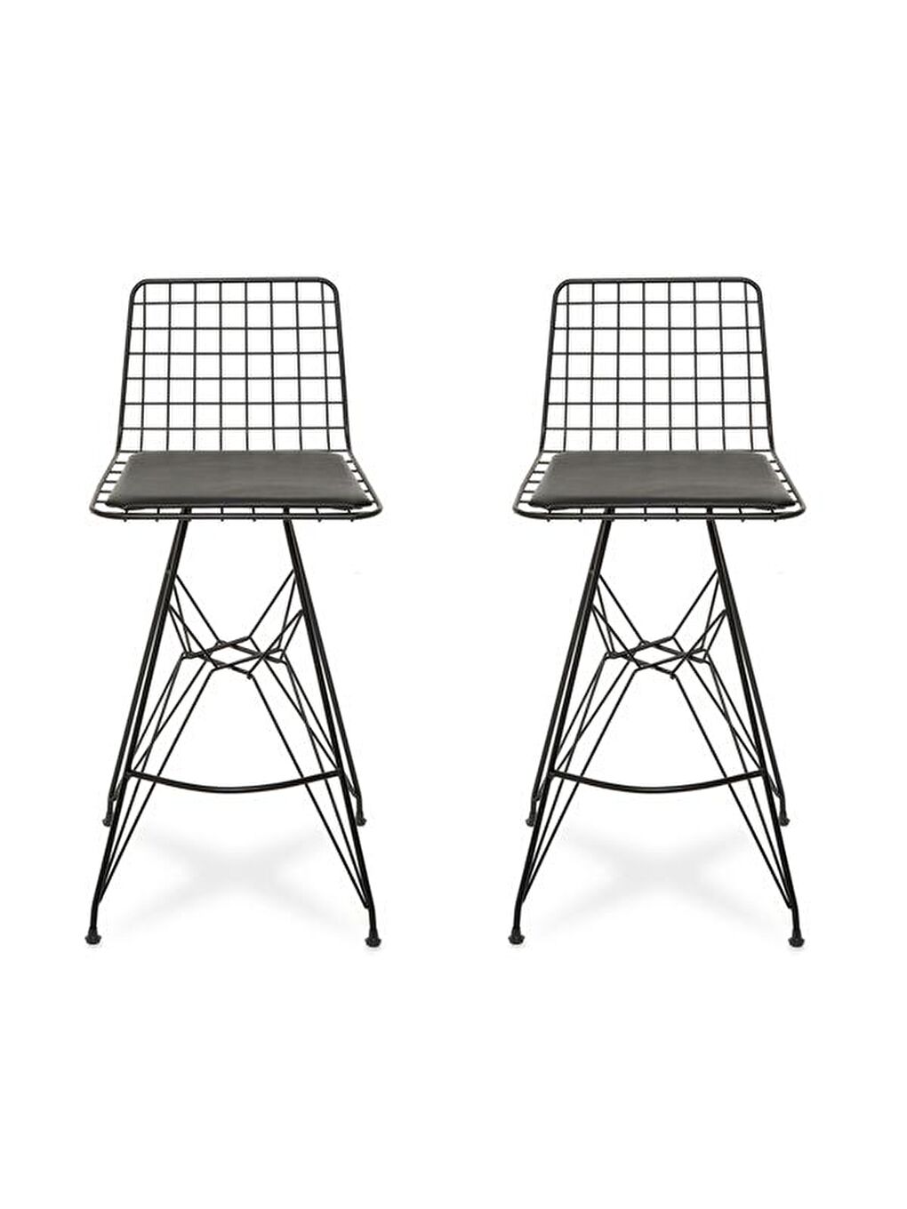 2'li Tel Bar Taburesi - Siyah