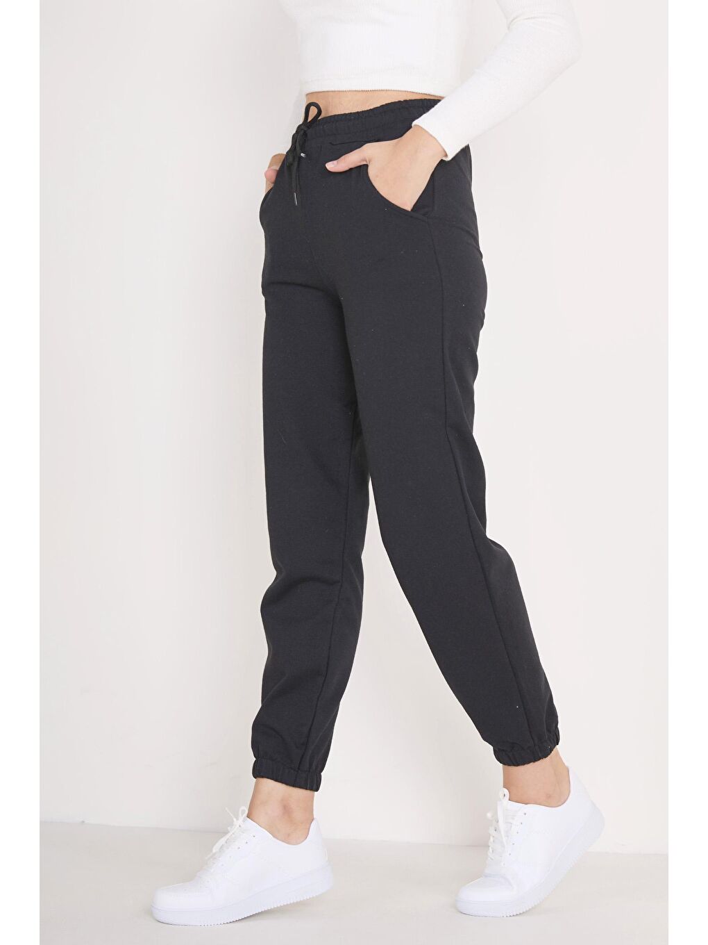 Orta Siyah Kadın Eşofman Altı - 23132-1