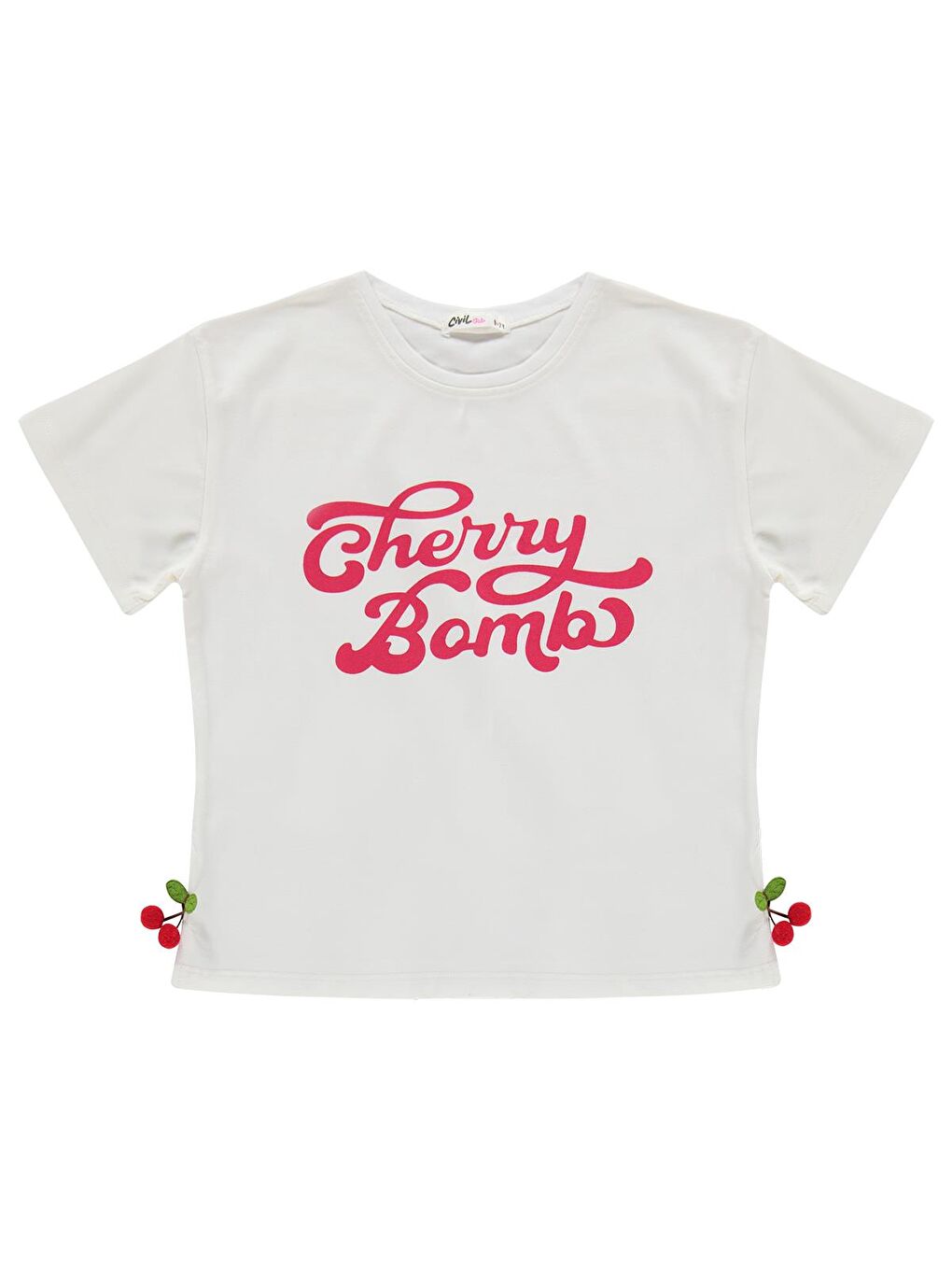 Girls Cherry Bomb Baskılı 6-9 Yaş Takım - Ekru-1
