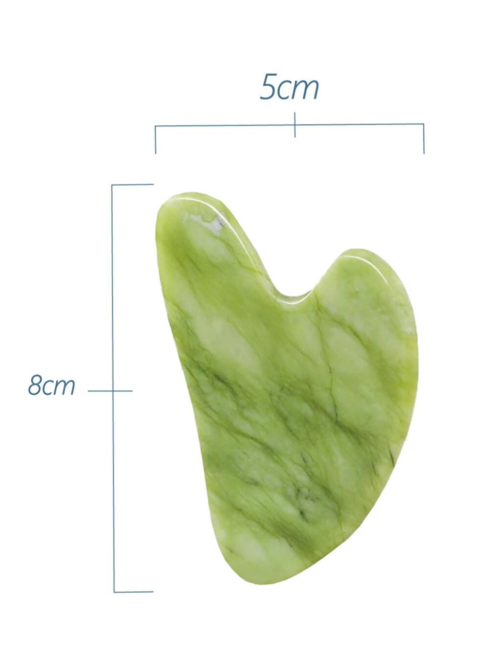Seay Açık Yeşil Yeşim Taşı Kalp Gua Sha Keseli Yüz Masaj Aleti Doğal Taş Sertifikalı - 3