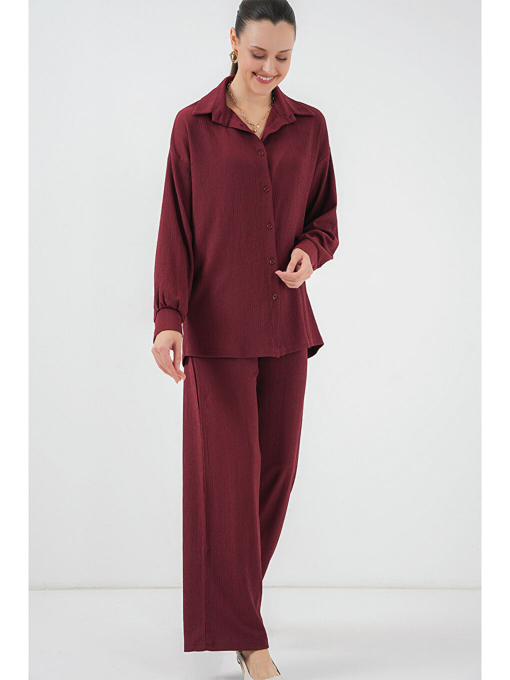 5858 Örme İkili Takım - Bordo