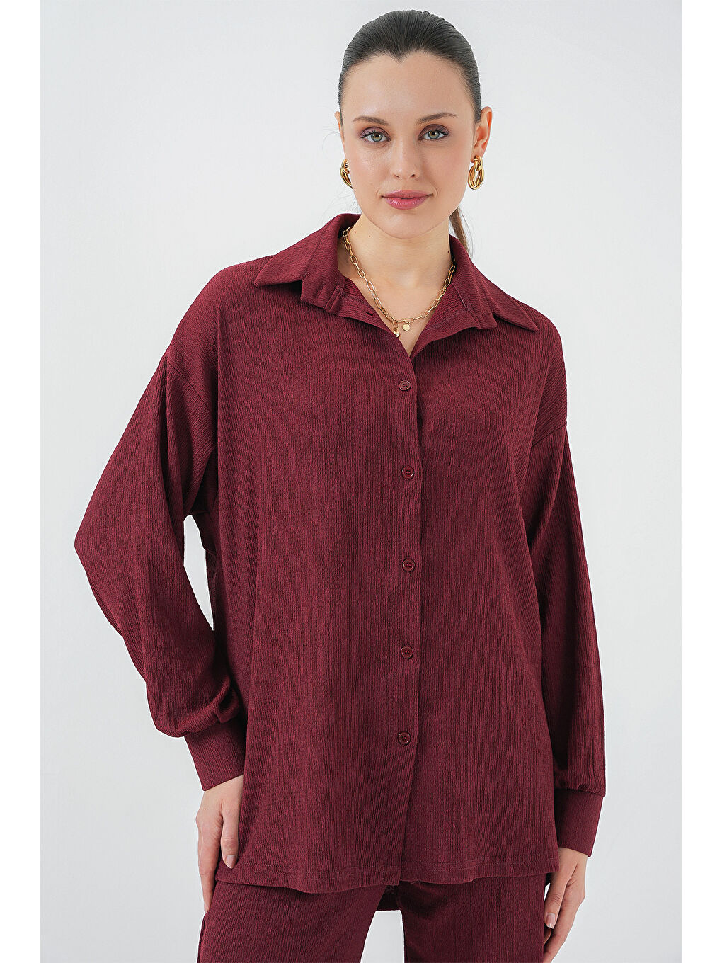 5858 Örme İkili Takım - Bordo-1