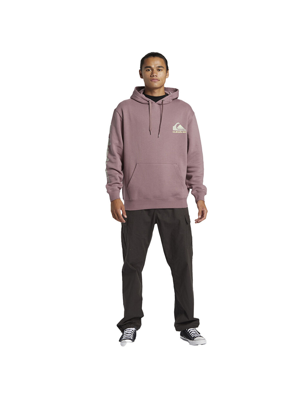 Omni Logo Hoodie Erkek Mor Kapüşonlu Sweatshirt-2
