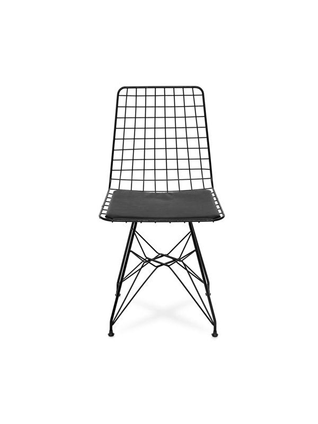 4'lü Tel Sandalye - Siyah-5