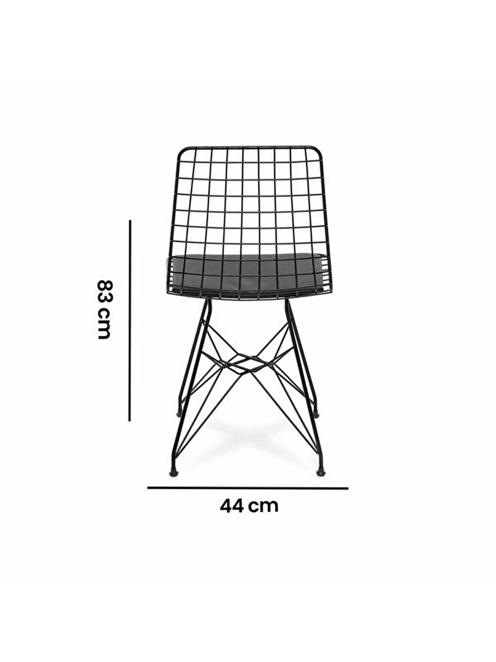 4'lü Tel Sandalye - Siyah-6