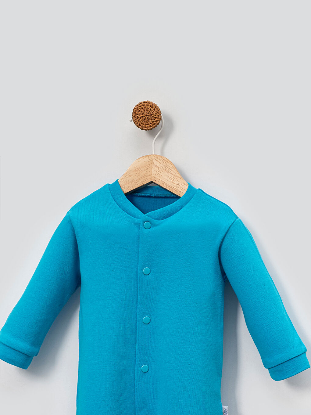 Turkuaz Önden Çıtçıtlı Bebek Tulum Pamuk  Pratik ve Tasarım-2