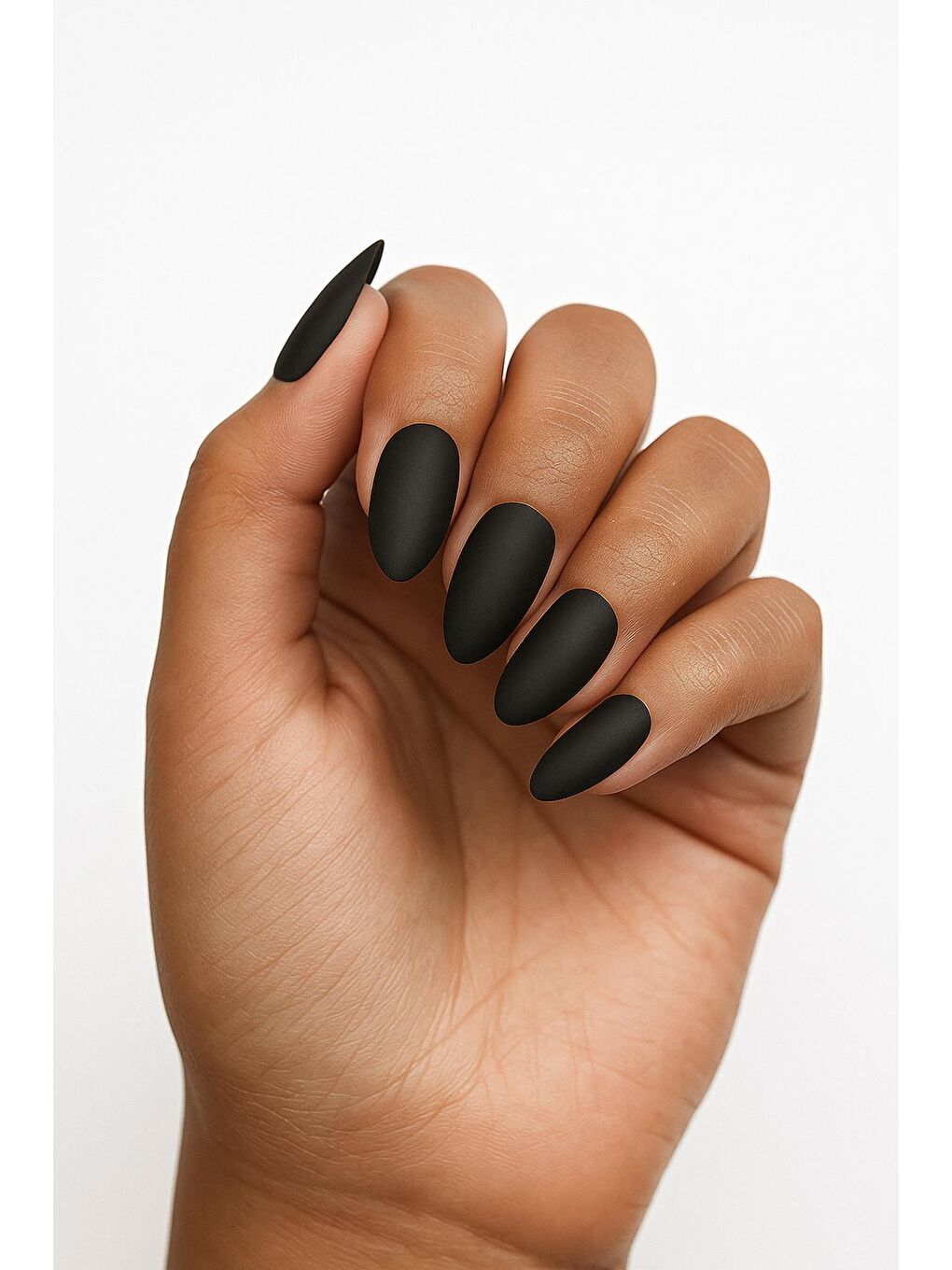 Mat siyah Renk Takma Tırnak Seti 24 Parça (Yapıştırıcılı)-2
