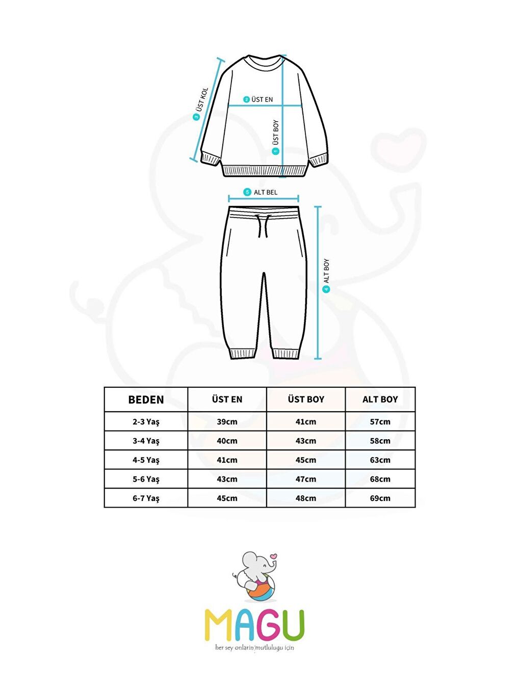 Bej Kız Çocuk Mantar Desenli Pijama Pamuklu Sweatshirt Eşofman Alt-Üst Takım-2