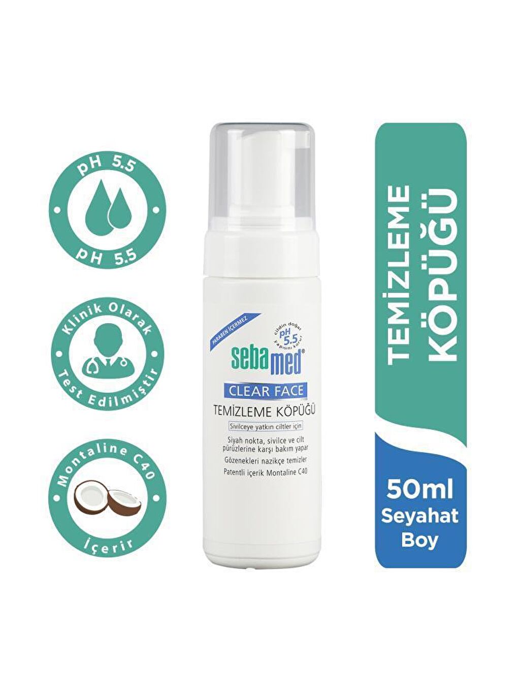 SEBAMED Renksiz Clear Face Temizleme Köpüğü 50 Ml