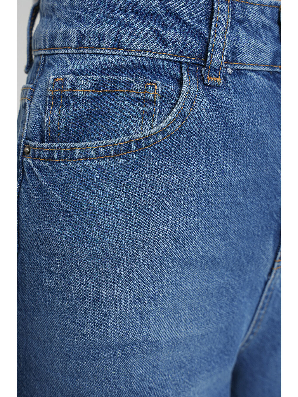 6702 Kadın Bol Paça Yüksek Bel Palazzo Jean Pantolon   Lacivert-4