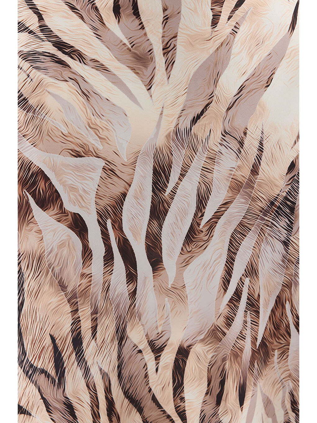 Kadın Desenli Saten Etek 15877 - Bej-3