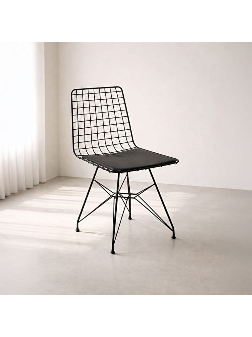 2'li Tel Sandalye - Siyah-7
