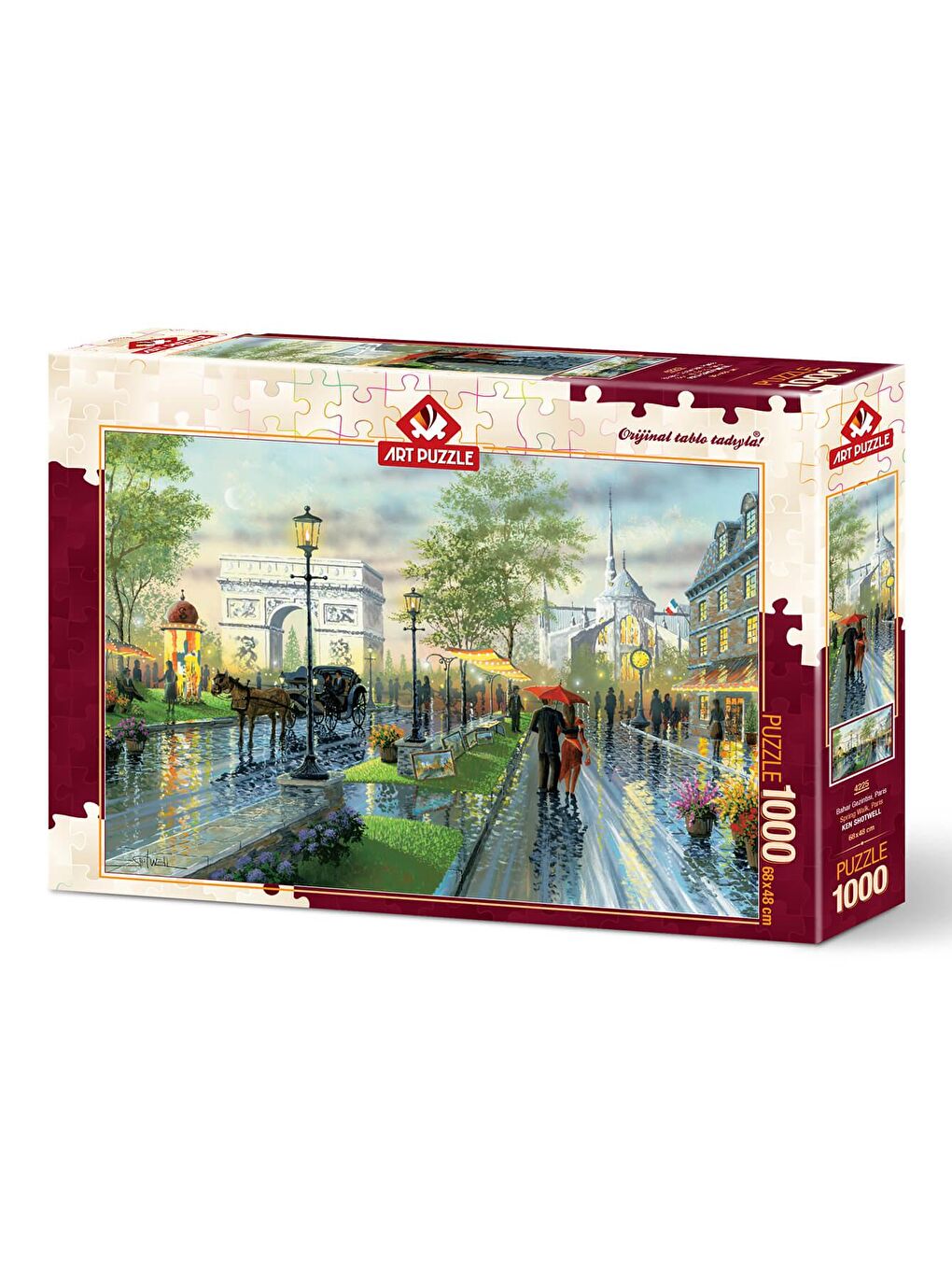 Art Puzzle Karışık 1000 Parça Puzzle Bahar Gezintisi, Paris - 1