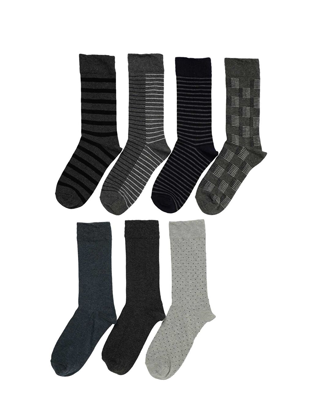 Gri GEOMETRIK 7LI SKT-M 5PR GRI MULTI Erkek 7 Li Çorap