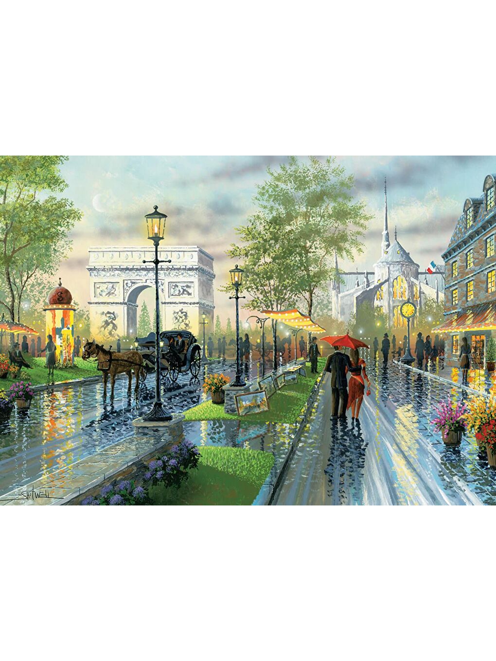 Art Puzzle Karışık 1000 Parça Puzzle Bahar Gezintisi, Paris - 2