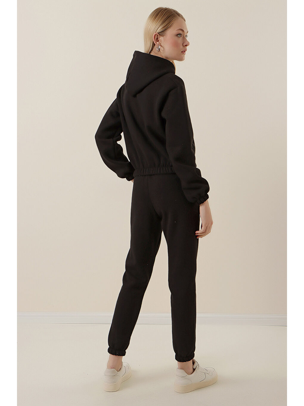 55397 Baskılı Eşofman Takımı - Siyah-5