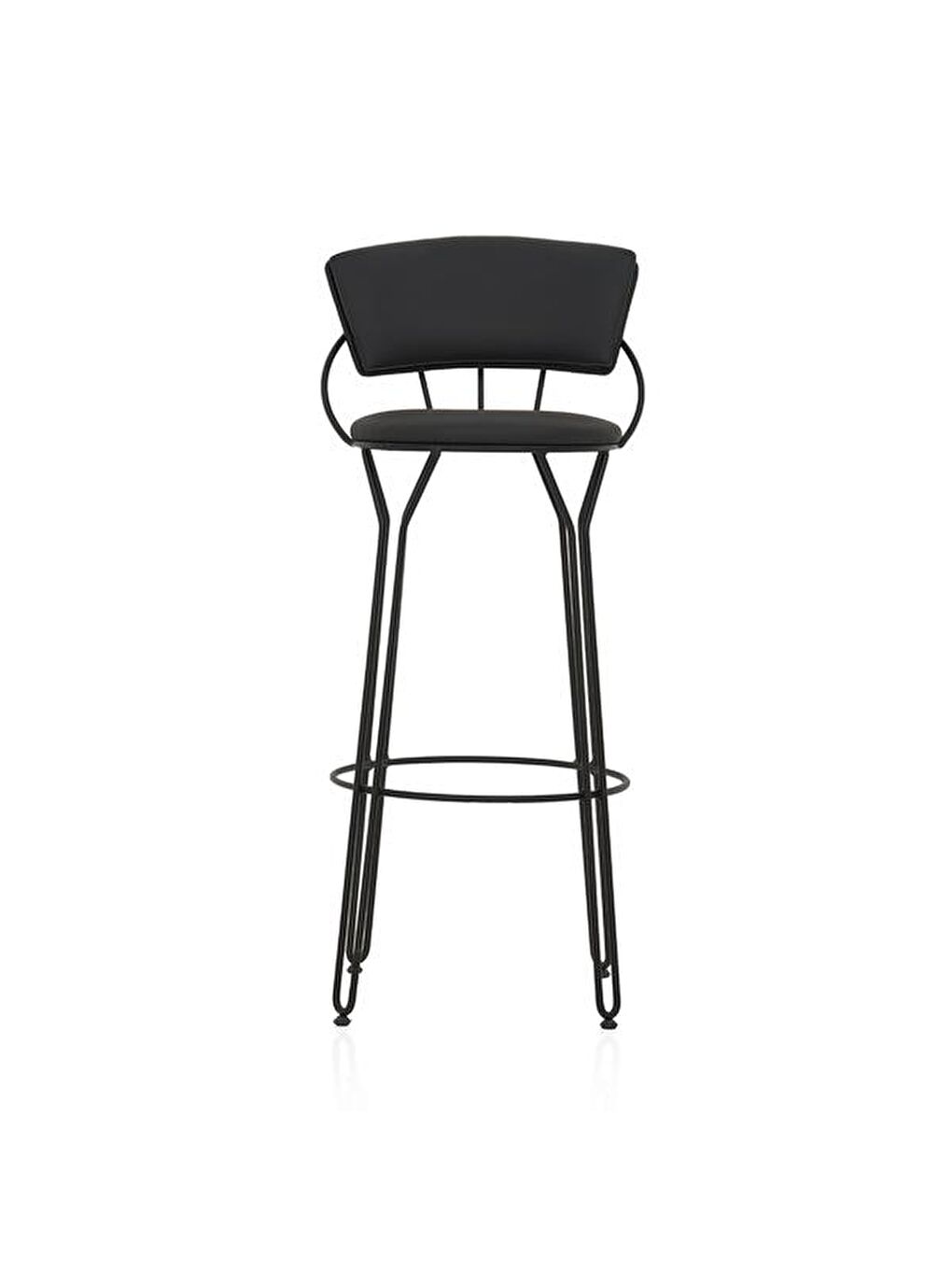 Modern Metal Bar Taburesi - Siyah-2