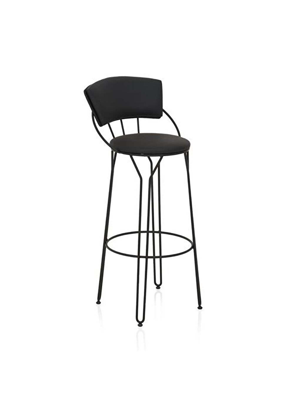 Modern Metal Bar Taburesi - Siyah-6