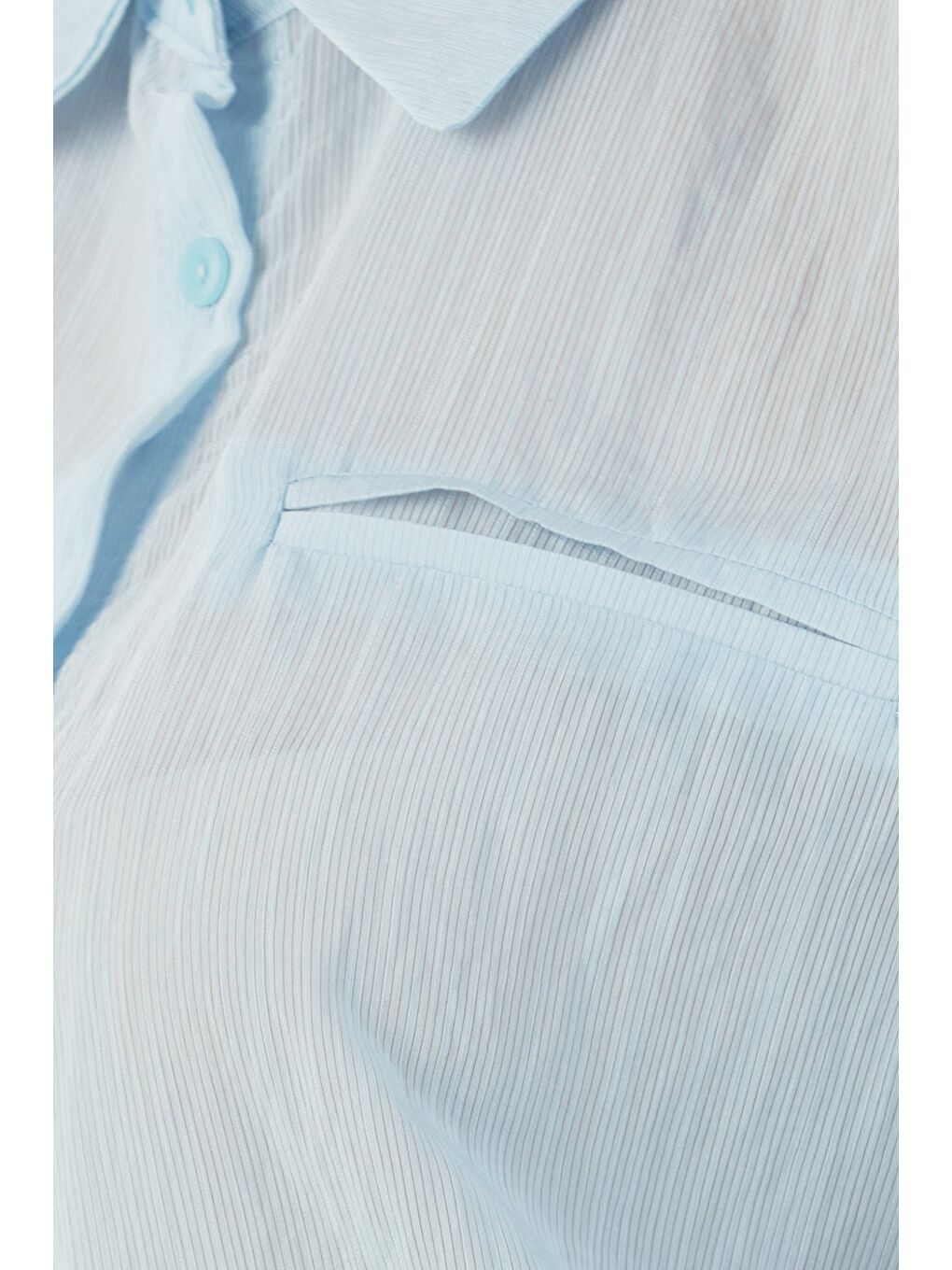 Mavi Basic Beli Lastikli Cep Detaylı Gömlek-4