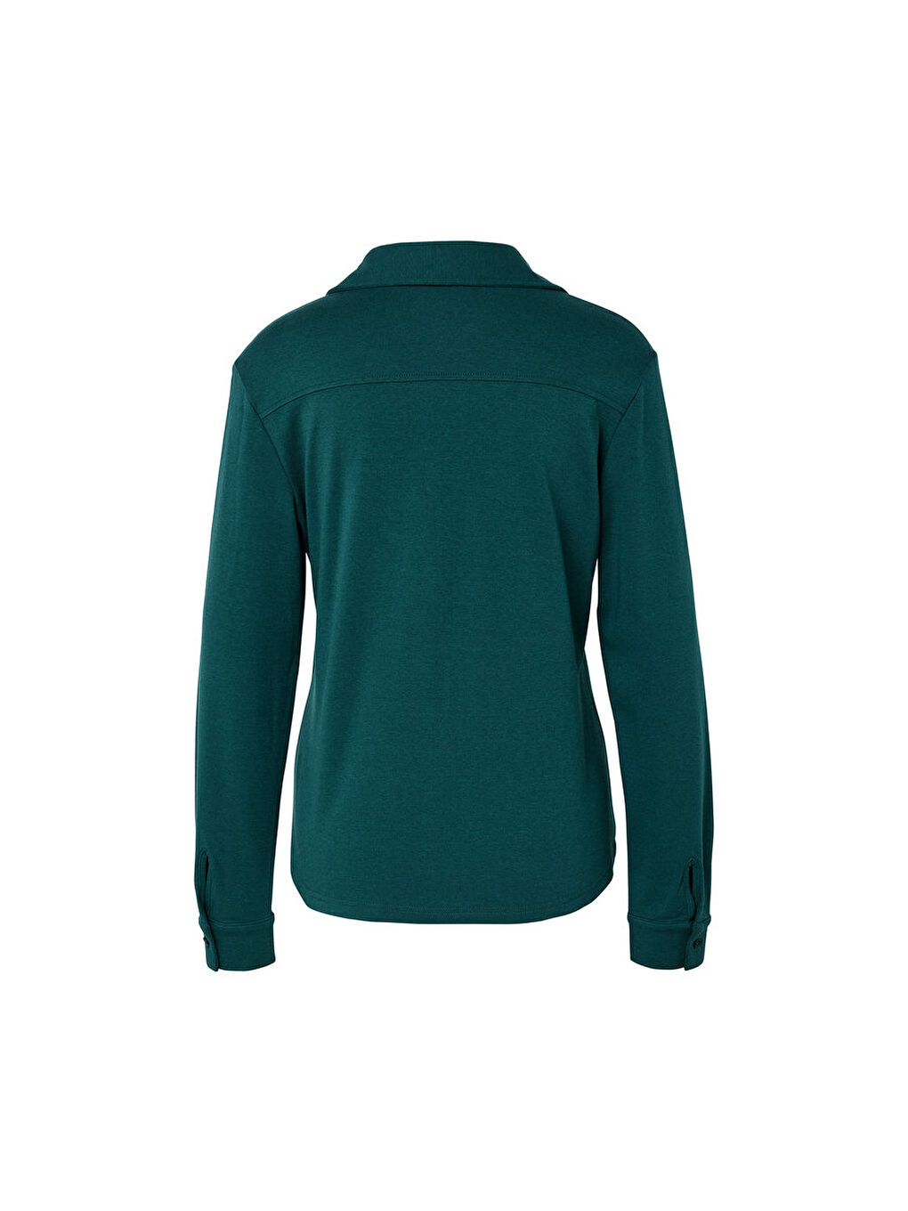 Kadın Bluz, Uzun Kol, Düğmeli, Petrol-5