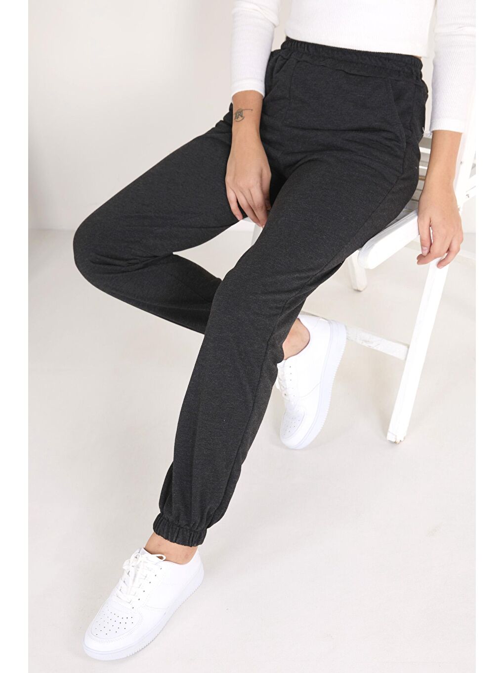 Orta Antrasit Kadın Eşofman Altı - 23144-3