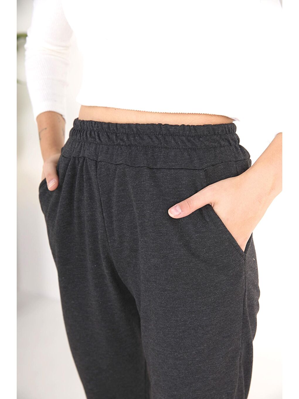 Orta Antrasit Kadın Eşofman Altı - 23144-4