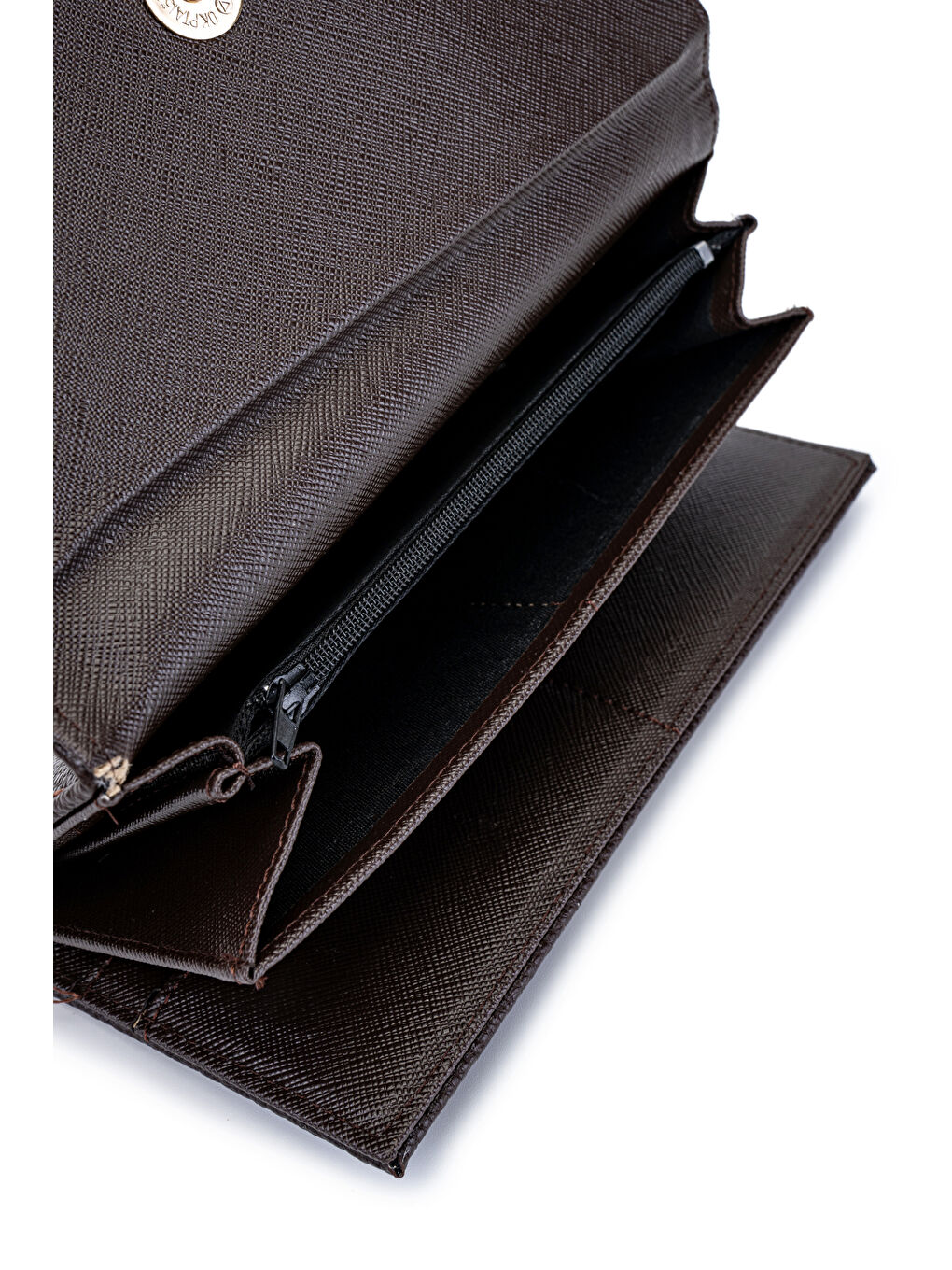 Kahverengi Zarf Detaylı Suni Deri Kadın Cüzdan Acı Kahve ZC183-2