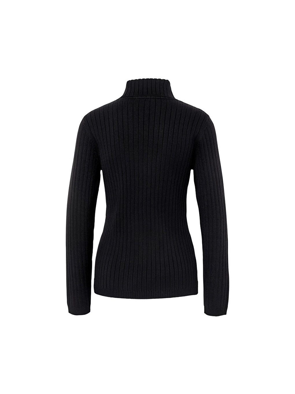 Kadın Boğazlı Kazak, Ribana, Siyah-5