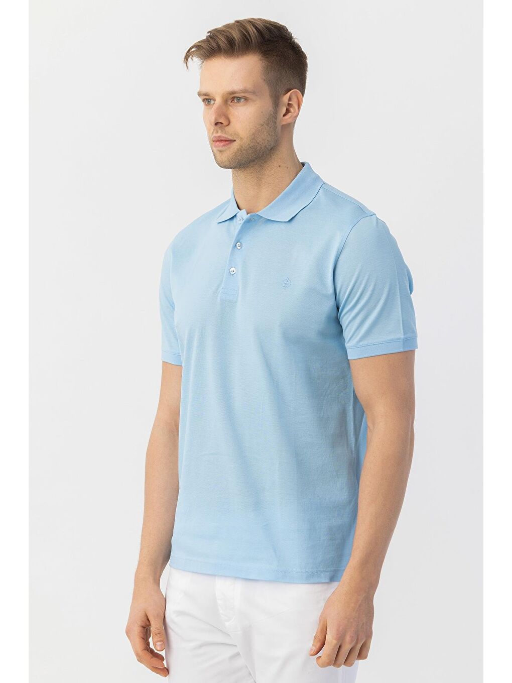 Giotelli Açık Mavi Regular Fit %100 Pamuk Polo Yaka Erkek Tişört-4