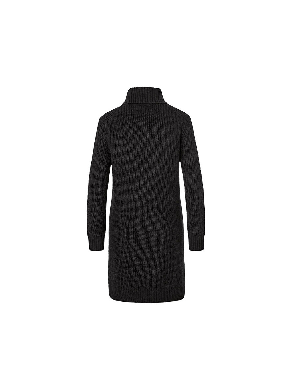 Kadın Kazak, Uzun, Saç Örgü, Siyah-4