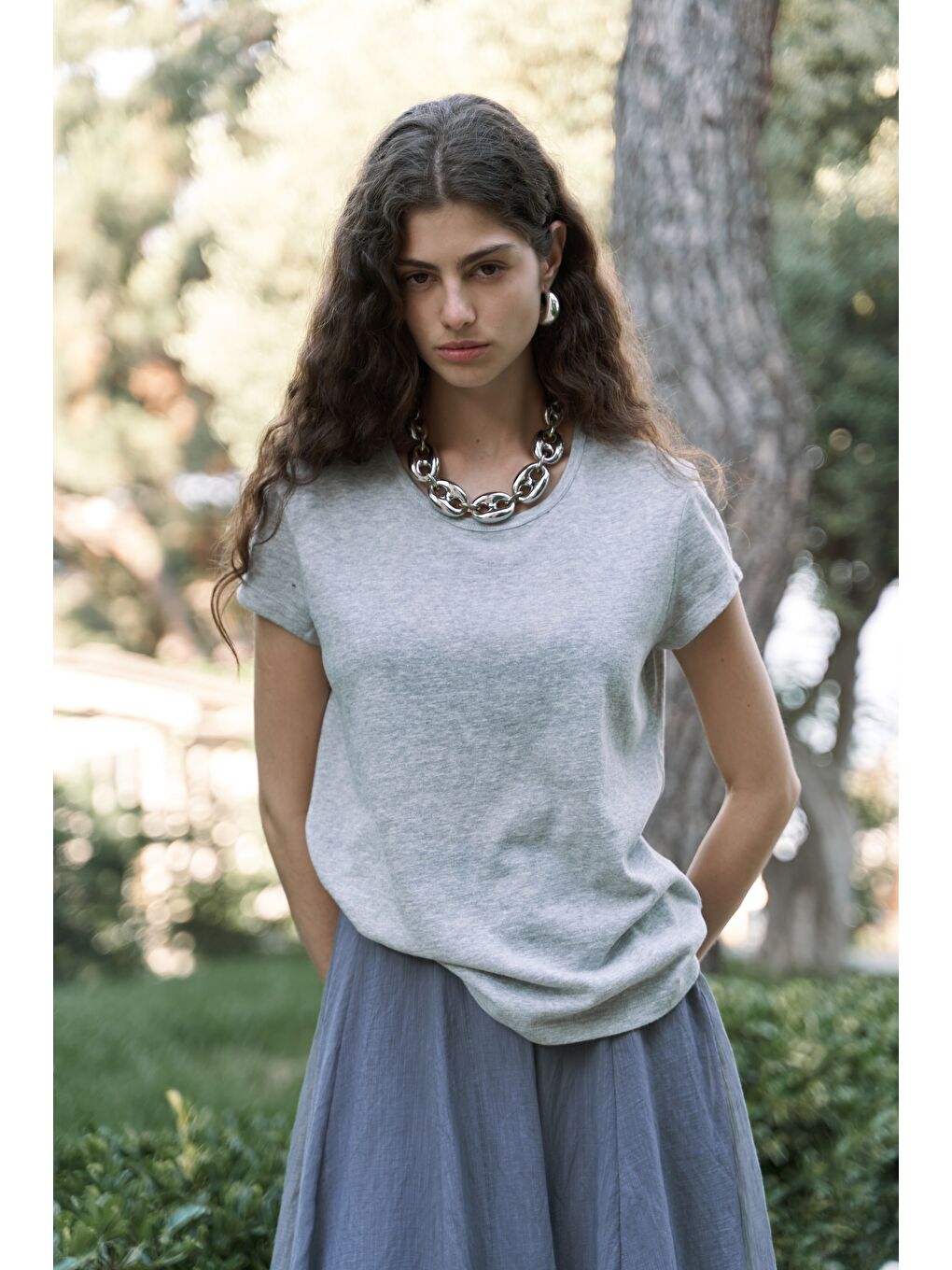 Suva Kısa Kol Gri T-Shirt-1