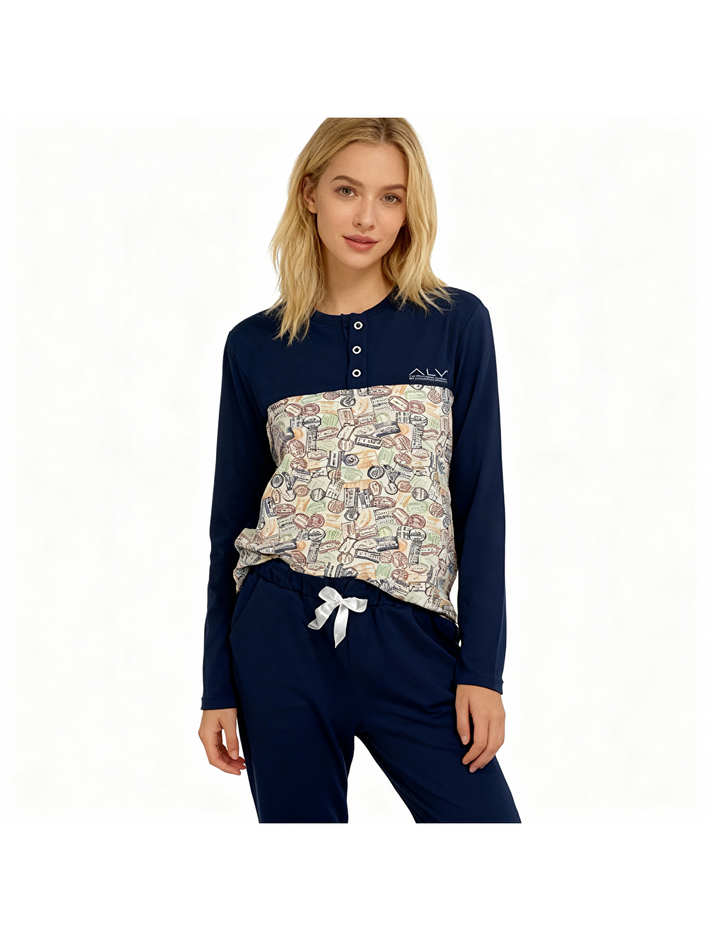 Karışık Kadın Pamuklu 3 Adet 2'Li Pijama Takımı Bb2216-1
