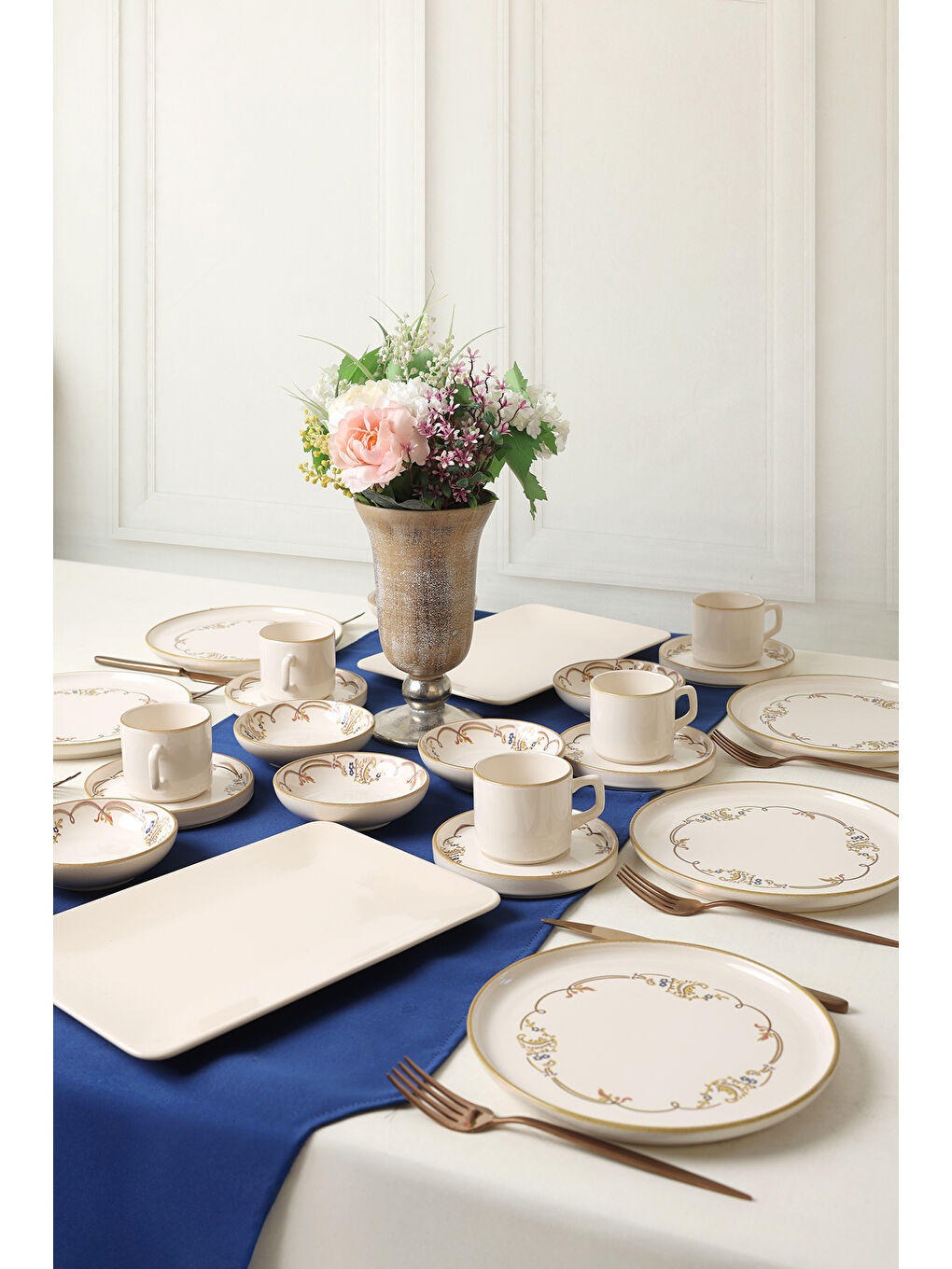 Karışık Bronze Bloom Kahvaltı Takımı 26 Parça 6 Kişilik-1