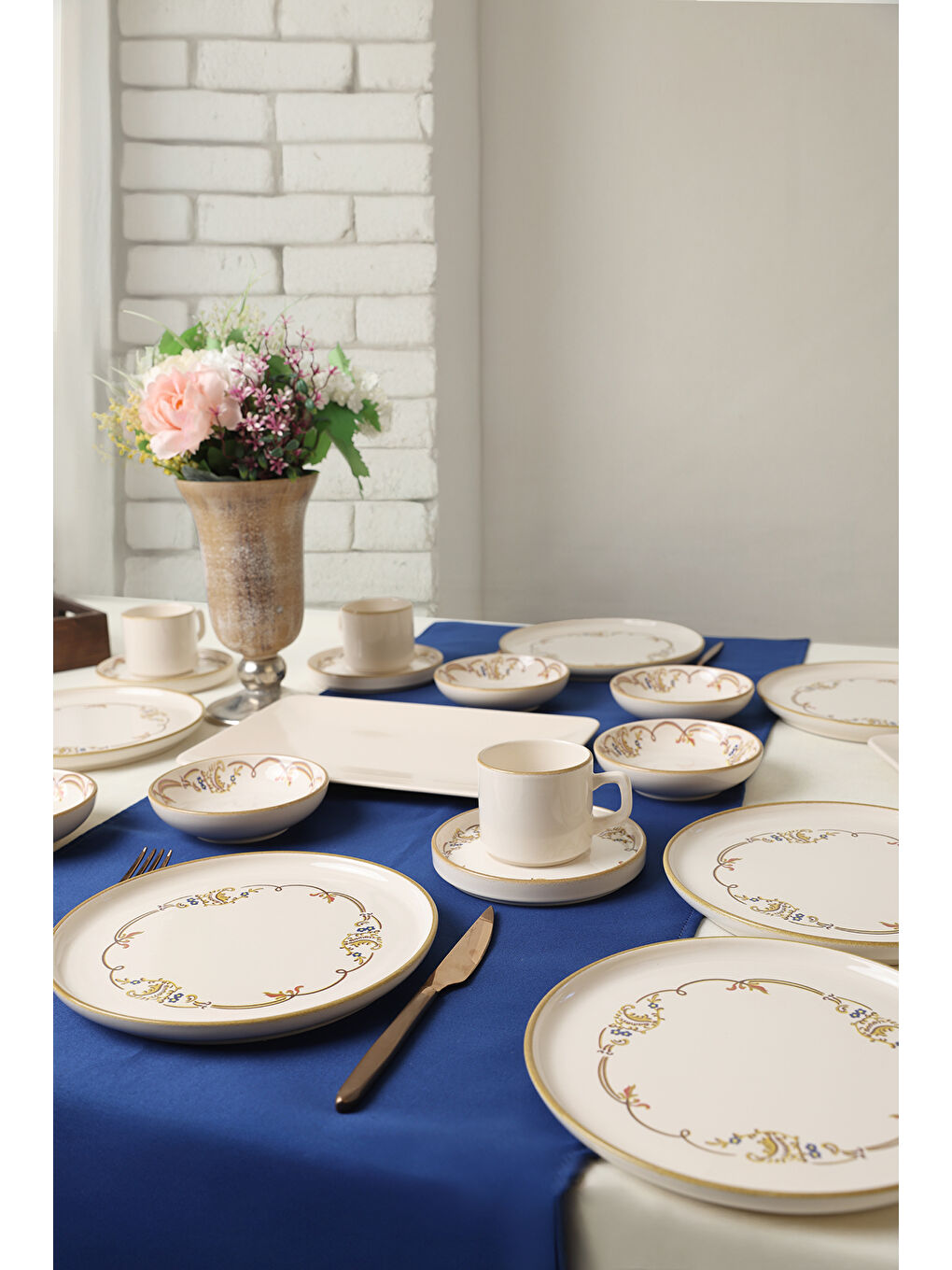 Karışık Bronze Bloom Kahvaltı Takımı 26 Parça 6 Kişilik-3