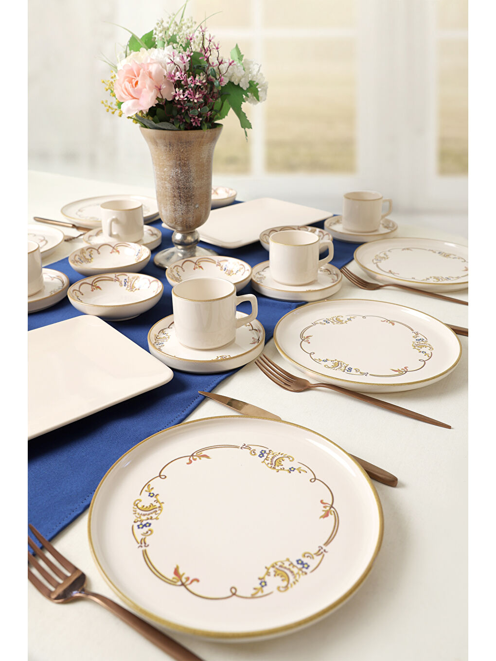 Karışık Bronze Bloom Kahvaltı Takımı 26 Parça 6 Kişilik-4