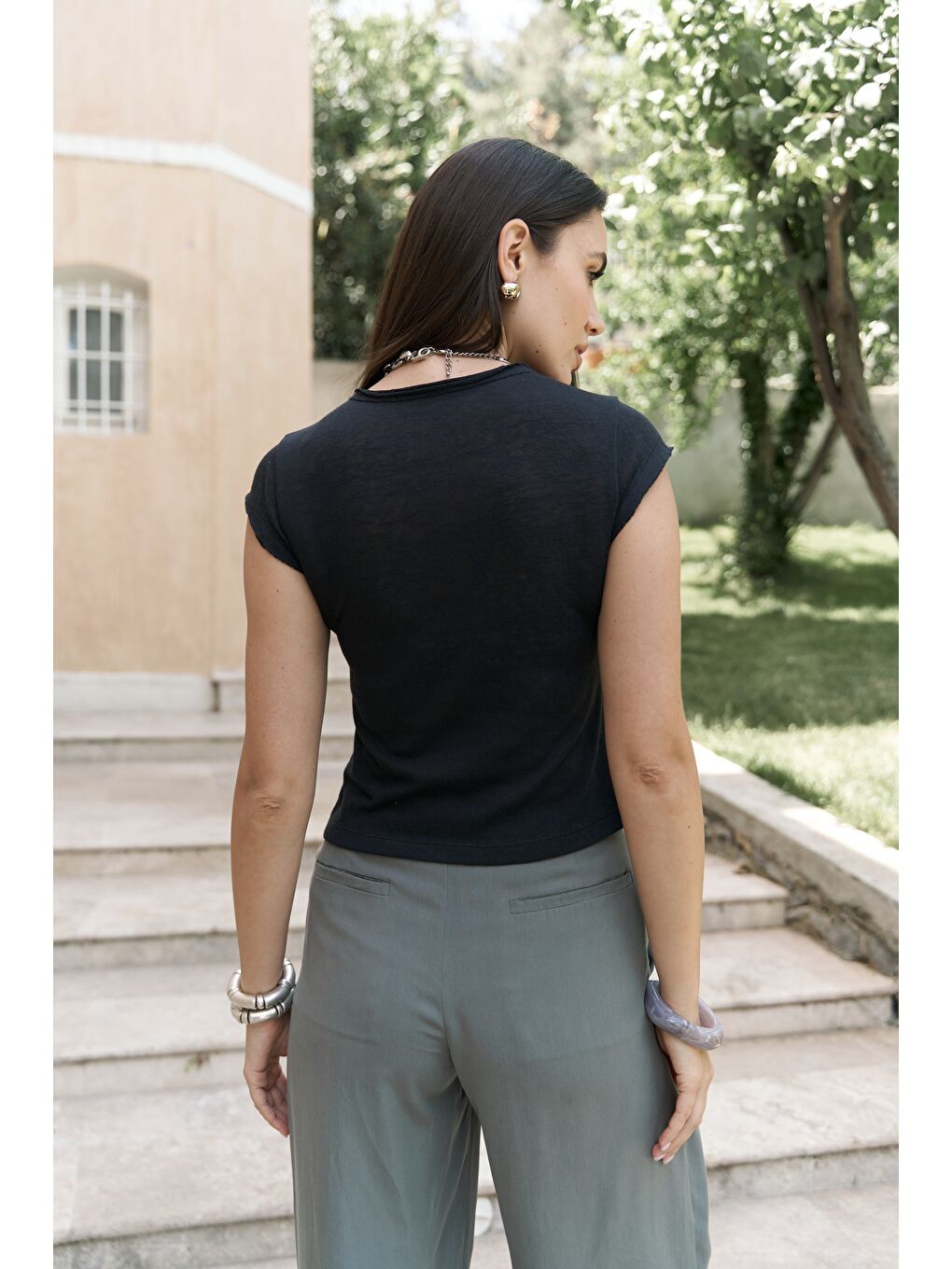 Kensal Dar Kesim Siyah T-Shirt-3